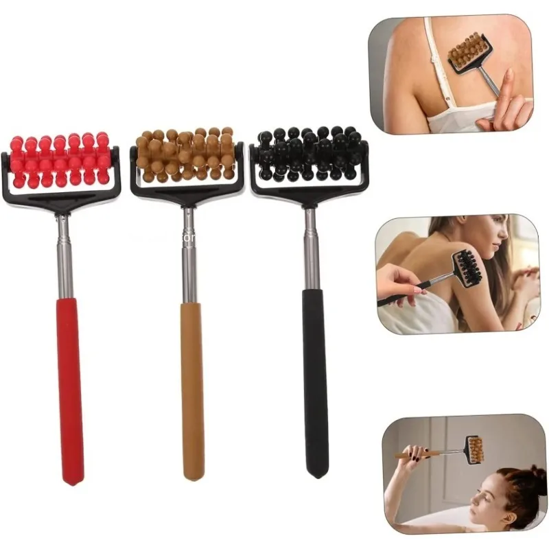 

1pc Telescopic Roller Massager Full Body Stainless Steel Telescopic Roller Four-section Push-back Massager Telescopic Massage