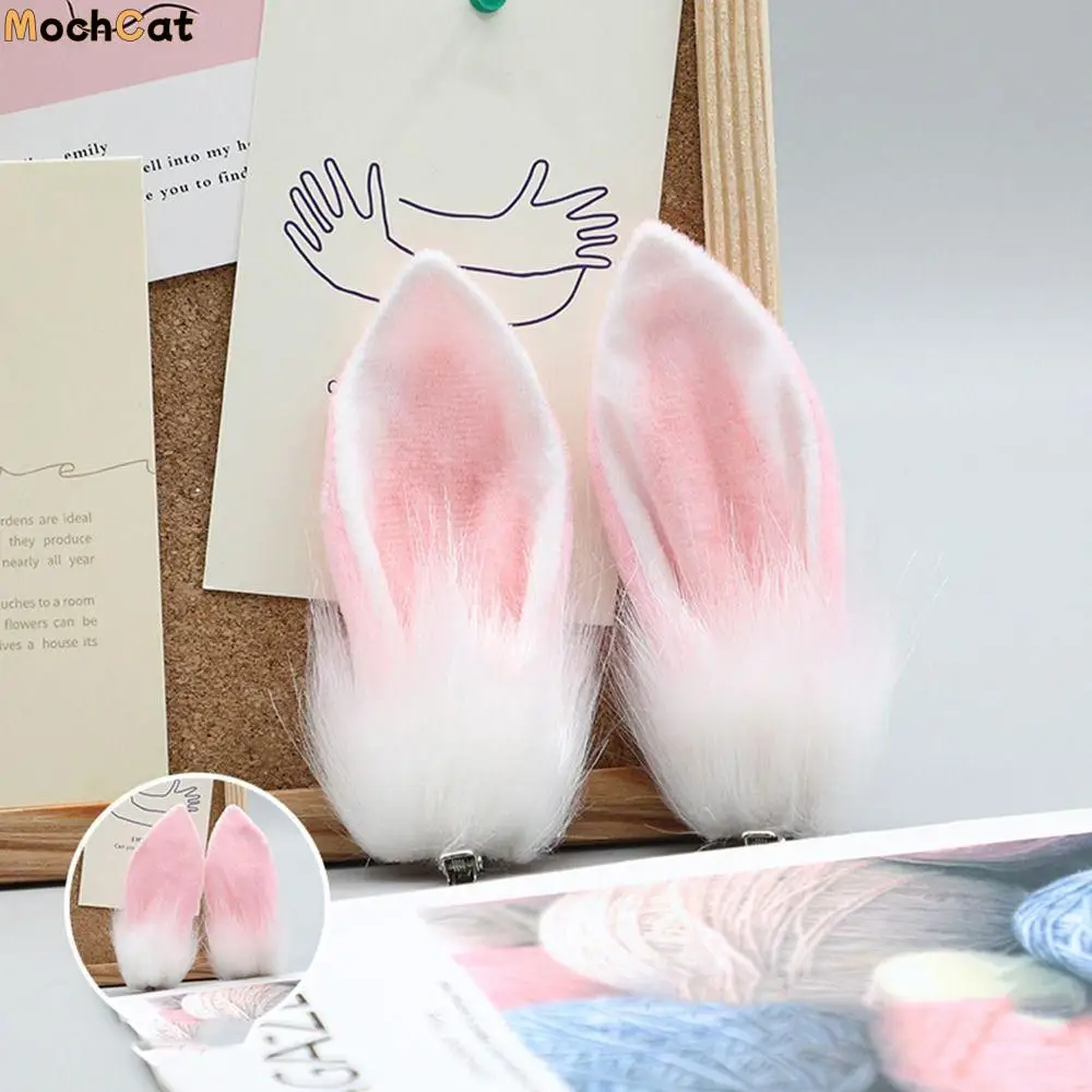 

Headwear For Girls For Children Bunny Ear Plush Hair Accessories Korean Style Hairpins Side Clip Rabbit Ear Hairpins