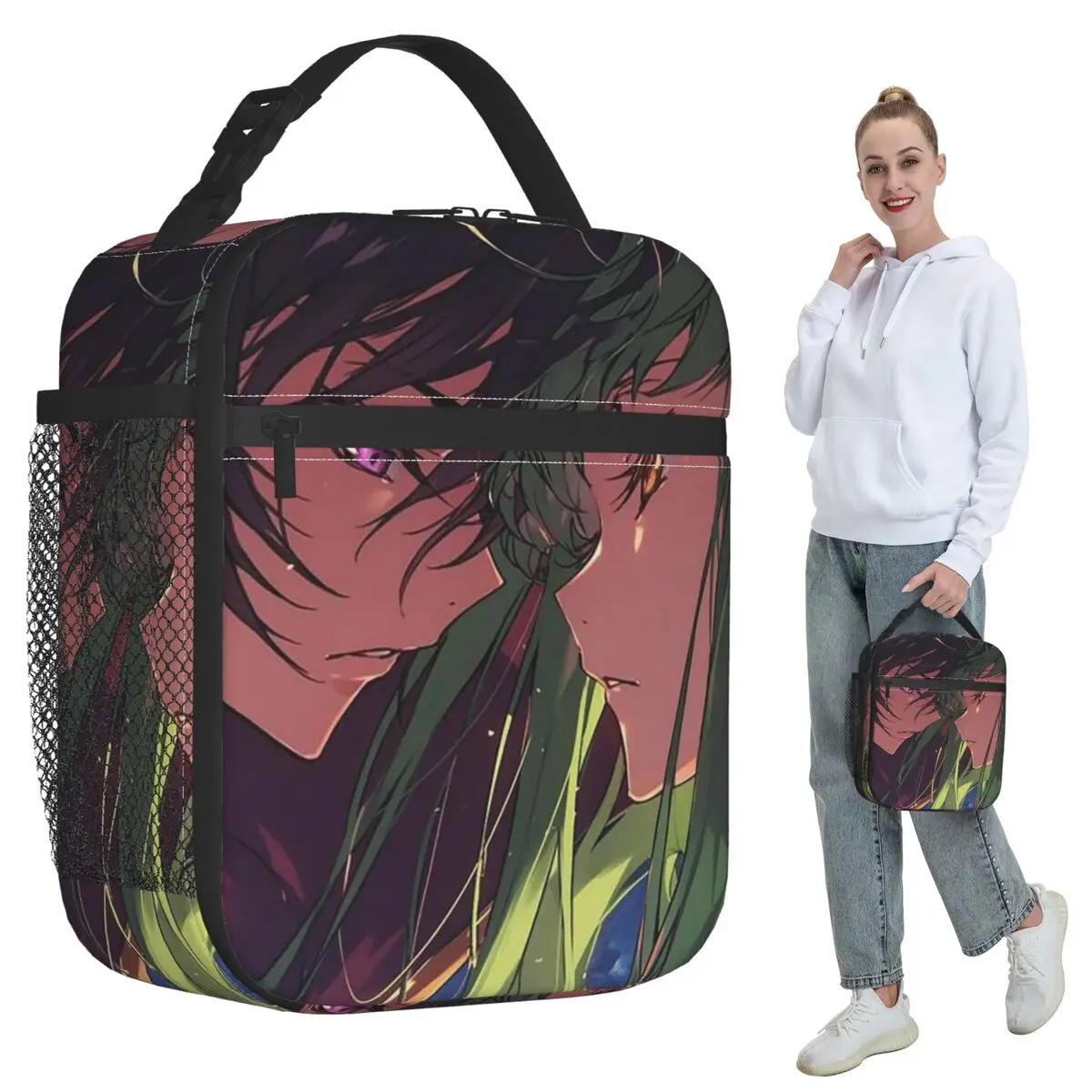 Anime Code Geass Insulated Lunch Bag for Women Office Cooler Thermal Food Box Tote Leakproof Lunch Boxes Container