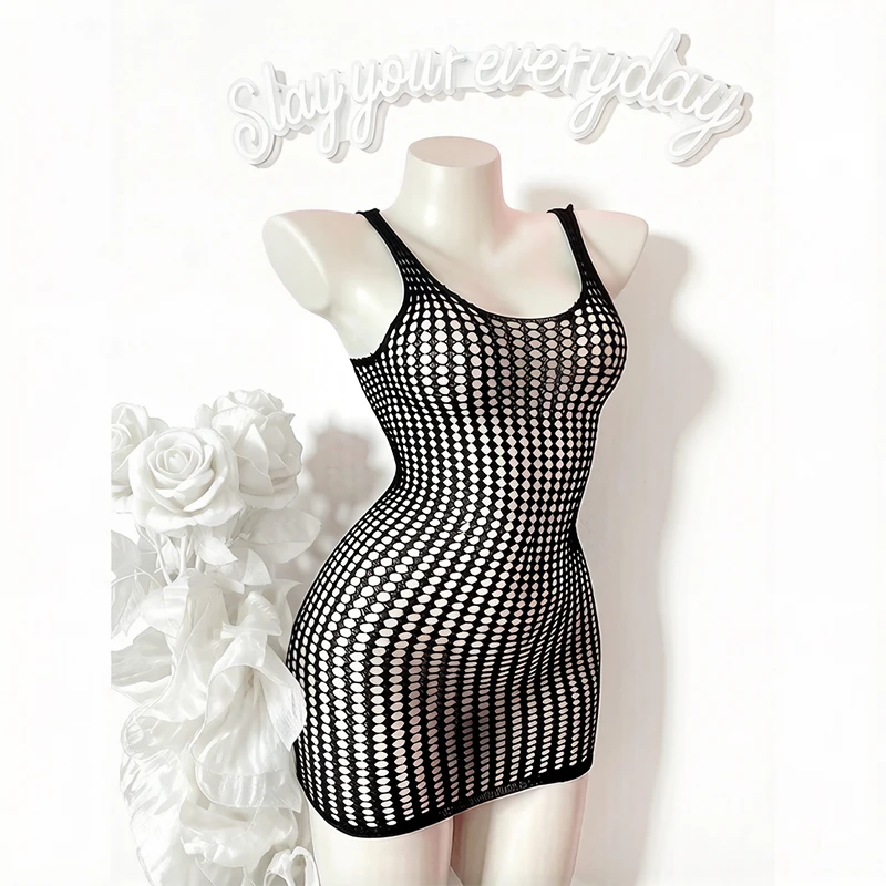 Women Fishnet Cover Up Dress Sexy See Through Hollow Out Elastic Swimwear Beachwear Summer for Music Festival Vacation Party