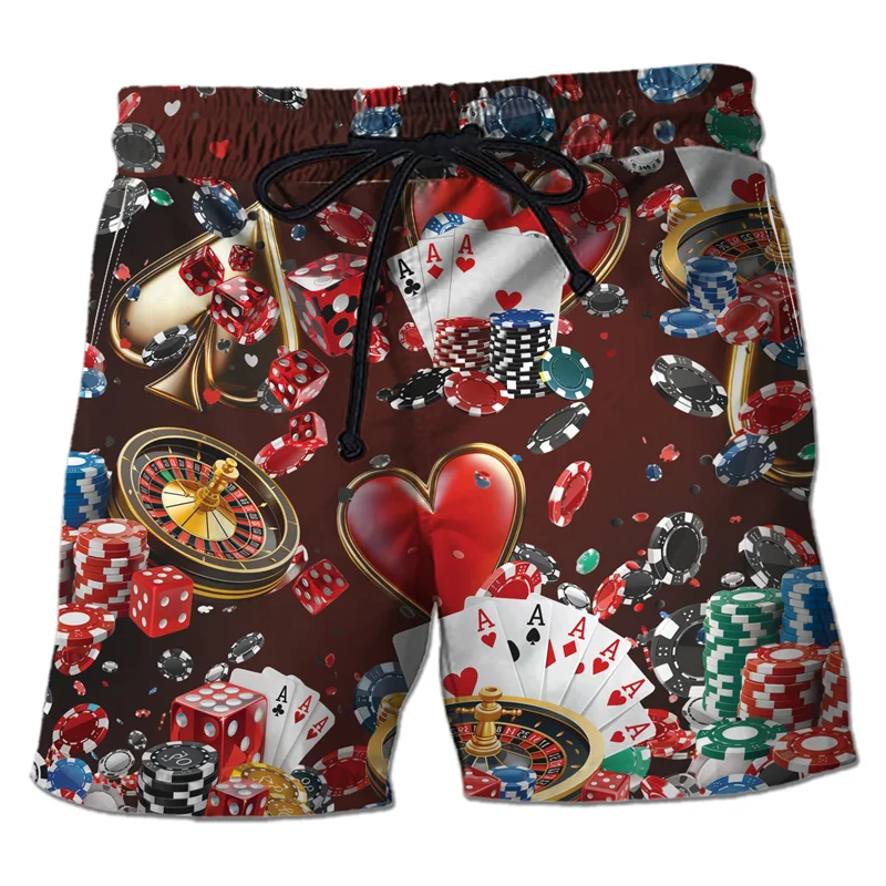 

Пляжные шорты с графическим рисунком в стиле ретро, мужские быстросохнущие гавайские шорты, детские плавки, летние шорты с 3d принтом для покерной доски