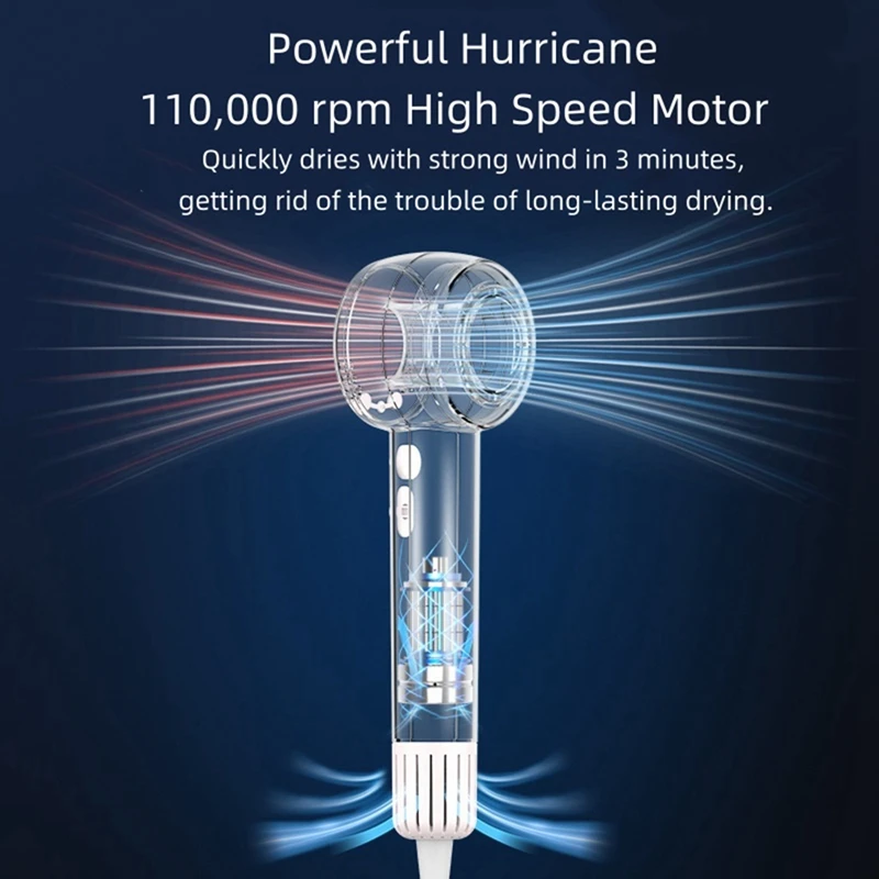 High Speed Hair Dryers Negative Ion Hair Care Quick Dry Leafless Hair Dryer Personal Styling Salon Appliance EU Plug-A51M