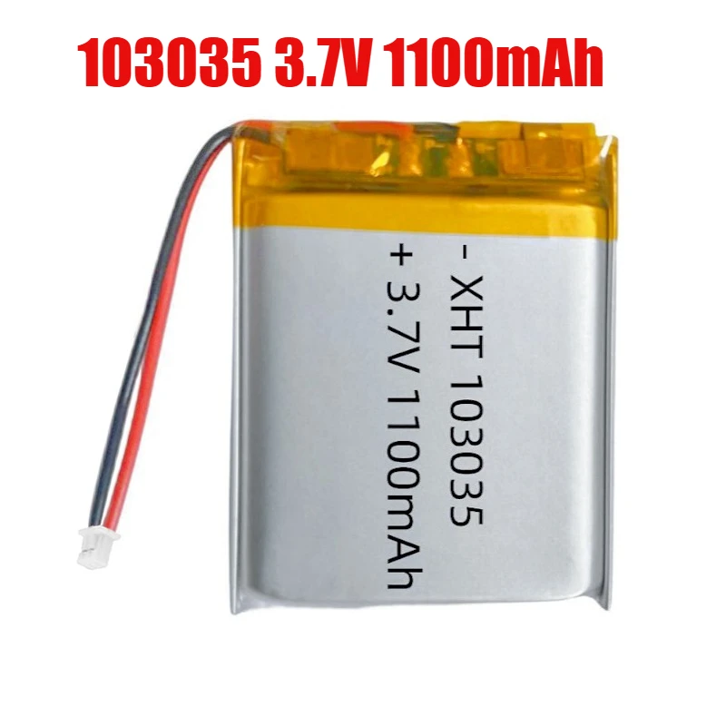 

1-4pcs 103035 Battery 1100mAh 3.7V Lithium Polymer Battery for Smart Watch Flashlight Electric Toy Speaker Headset Led Lamp