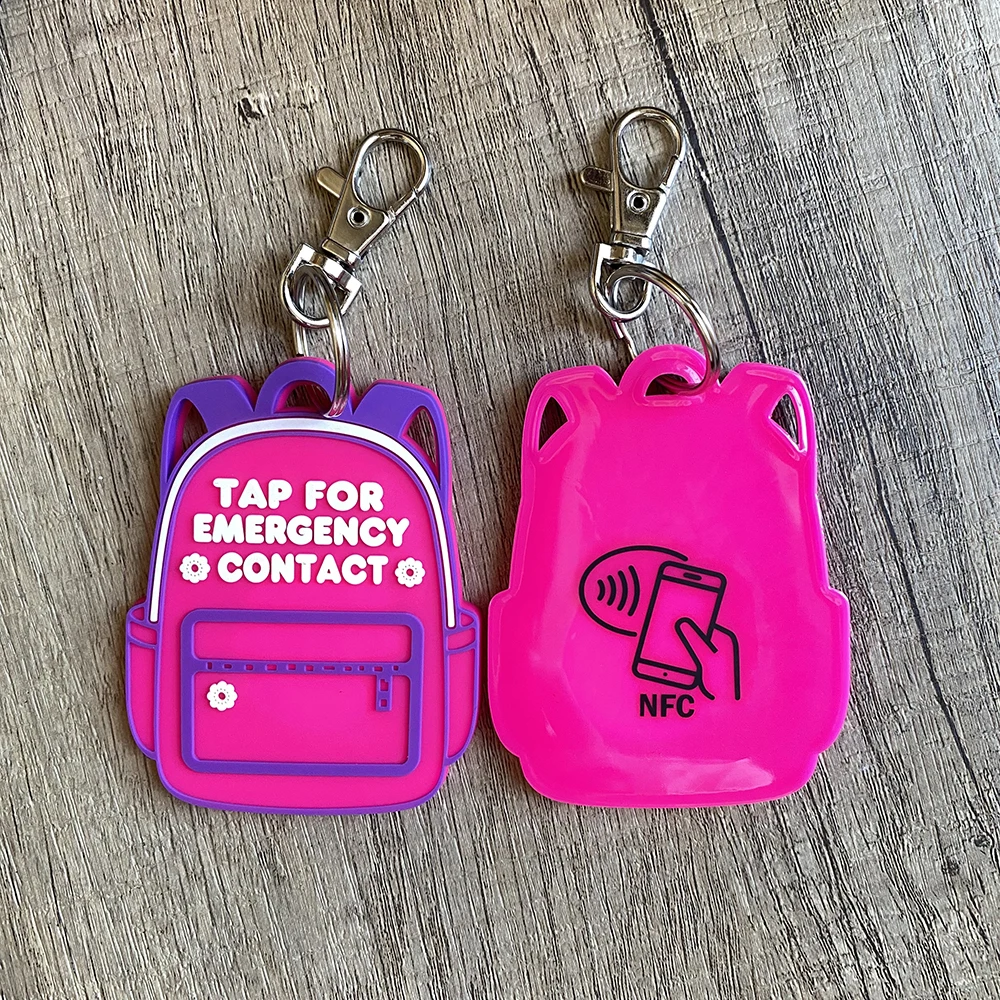 

Waterproof Children NFC Tap Tag for Backpack Emergency Contact Keychain