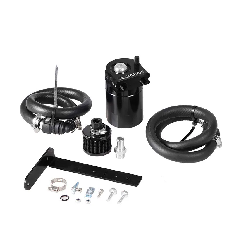 Oil Catch Can Kit Oil Separator Reservoir Tank Engine Polish Baffled Universal Aluminum Compatible with Ford F150 2.7EB 3.5EB