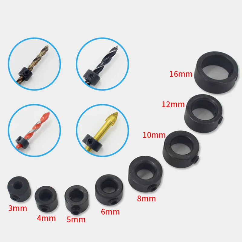 8 Stuks 3-16Mm Houtbewerking Boor Locator Boor Diepte Stop Kragen Ring Klepstandsteller Boor Locator Hout Boor bit