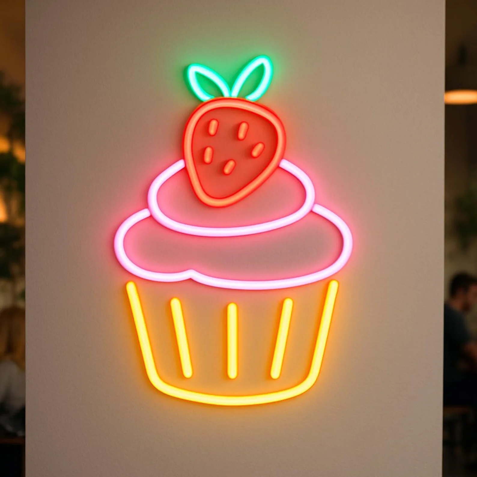 Letrero de neón para cupcakes, decoración de cafetería, letrero de neón para hornear, panadero de ideas de regalo, decoración de panadería, neón de postre, letrero de neón comercial, decoración de neón para alimentos