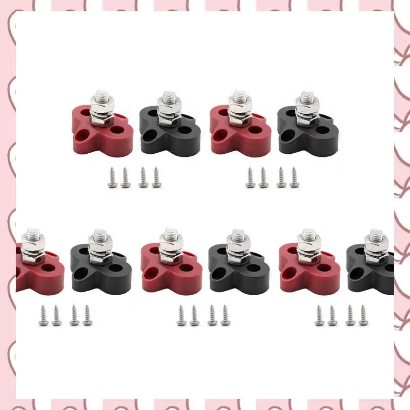 

HHTL 10 шт. 5/16 дюймов DC 48 В шина клеммная колодка питания M8 положительная отрицательная шпилька распределения питания для корабля на колесах