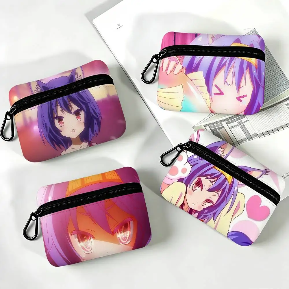 1pc Izuna Hatsuse Anime Characters Coin Purse With Carabiner Hook Portable Key Card Wallet Small Zipper Storage Pouch