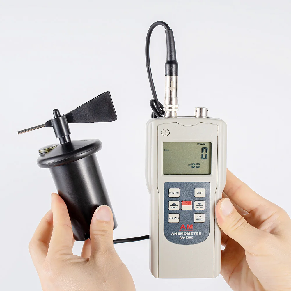 Portable Anemometer AA-136C Three Cup Wind Speed Sensor Field Operation Wind Direction Meteorological Monitoring Anemometer