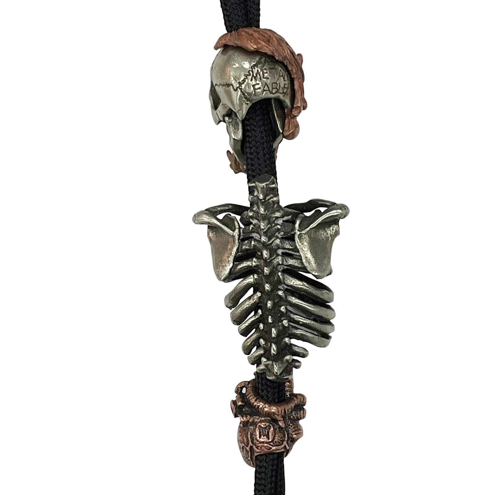 1 Set Brass Skeleton Knife Beads Frame Skull Heart EDC Outdoors Tools DIY Lanyard Pendants Key Rings Accessories