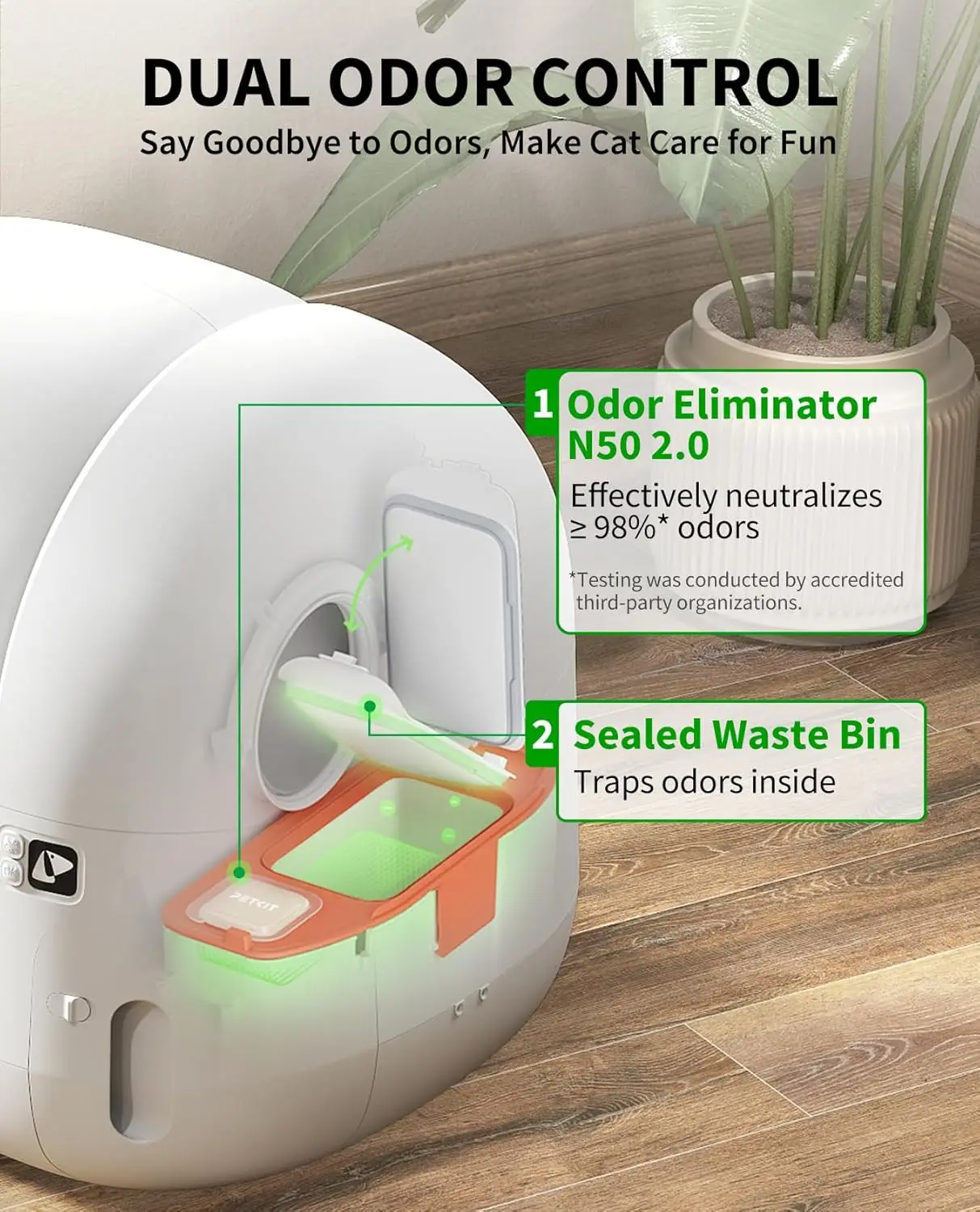 PuraMax 2 Automatic Self-Cleaning Cat Litter Box, App Control Automatic Litter Box with Safety Sensors, Odor Free &, Customized image 5