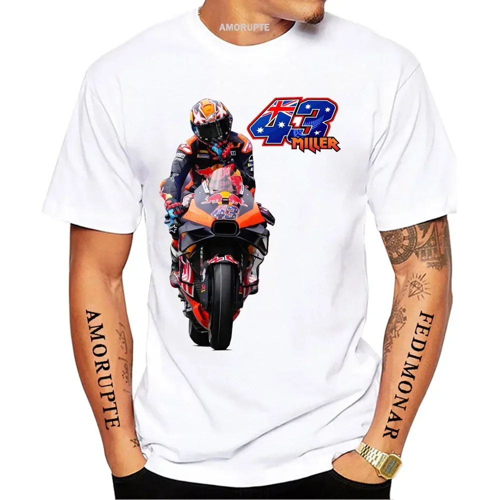 Nuevos hombres de manga corta Jack Miller 43 2023 GP Racing Riding camiseta niño aventura deporte Casual blanco Tops motocicleta jinete camisetas