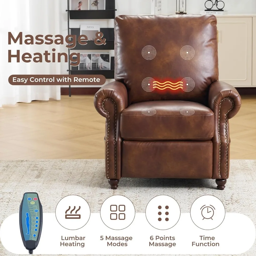 كرسي كرسي تمرين الضغط مع التدليك والحرارة، كرسي كرسي جلدي مسامي مع مسند ظهر محشو، كرسي مع برشام