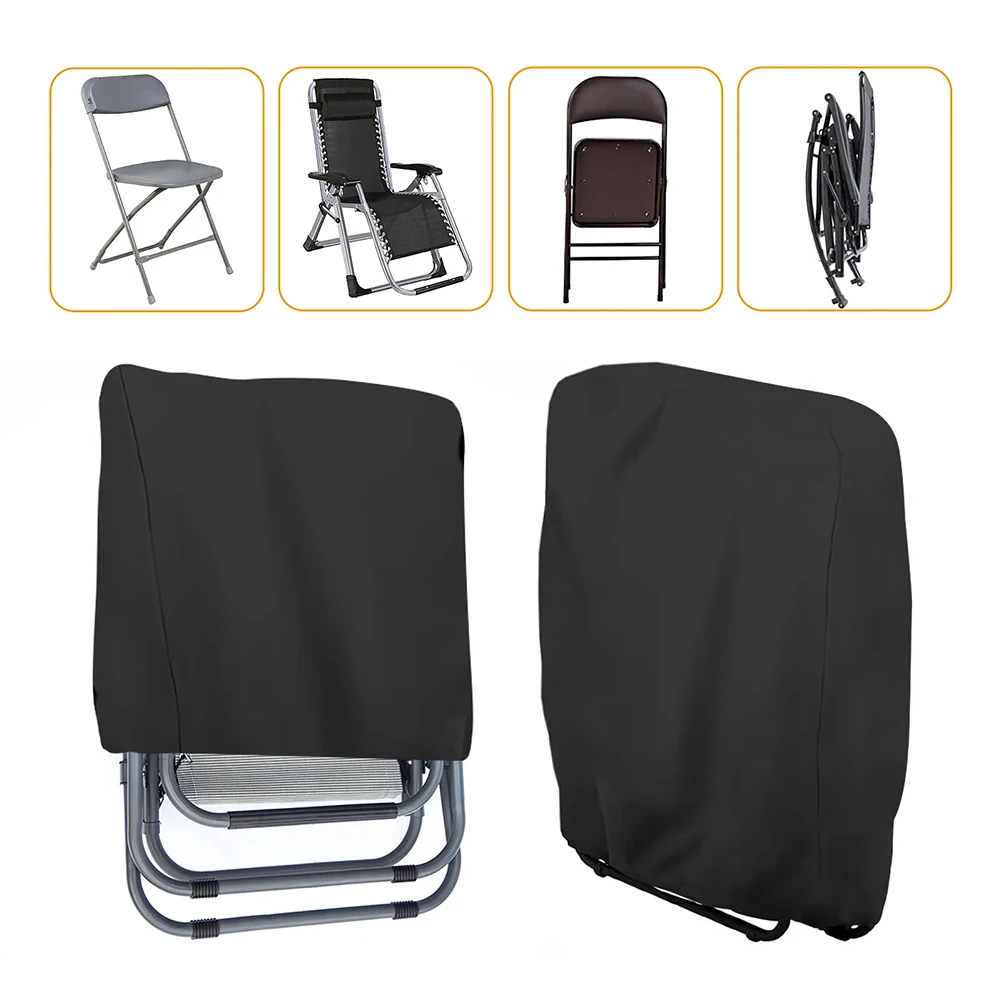 1PC/2PCS Waterproof Folding Chair Cover Folding Patio Chair Covers Dustproof All Weather UV Resistant Lawn Beach Chair Cover