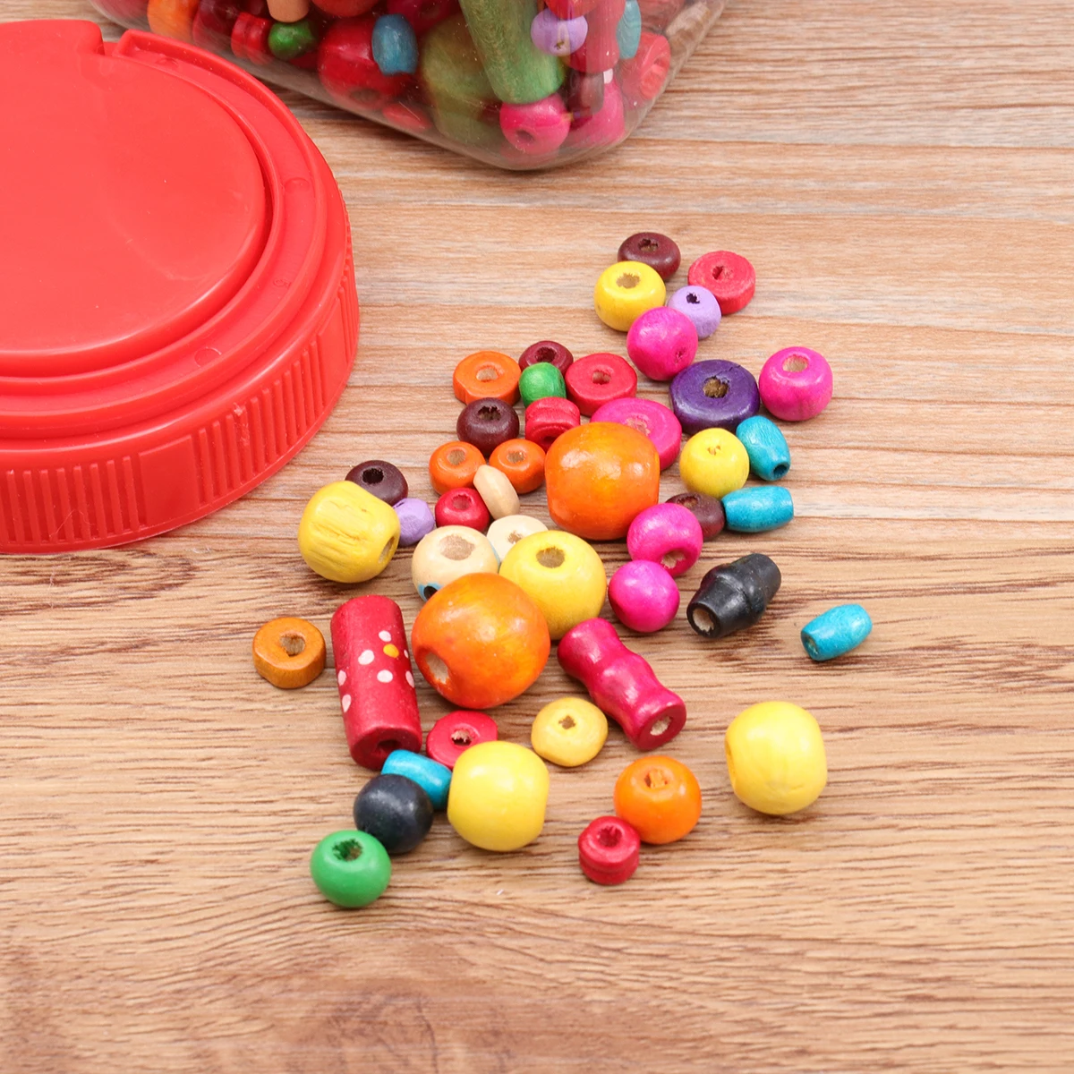 

Wooden Beads for Crafts Different DIY Accessories Scattered Material Mini Loose