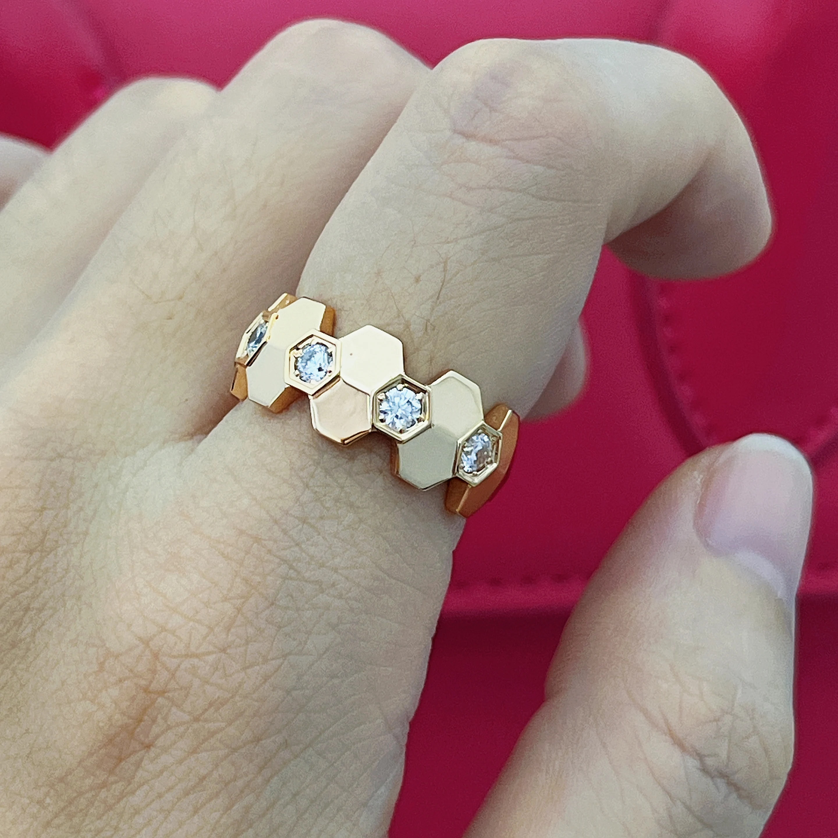 

Classic notch ring S925 silver inlaid with natural zircon ring Couple gift wedding ring engagement ring