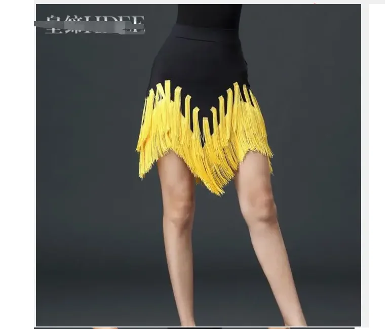 1pcs/lot woman fashion tassel latin skirt woman patchwork latin dancing skirt