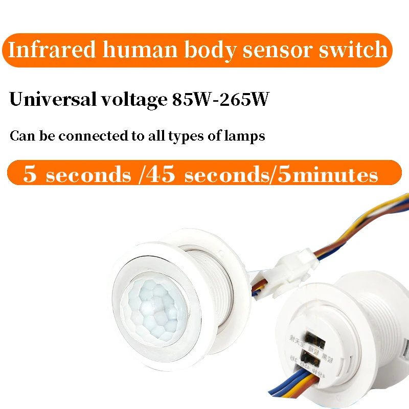 Imagem -05 - Interruptor com Sensor Infravermelho Sensor de Movimento Alta Sensibilidade Ajustável Atraso 110v220v