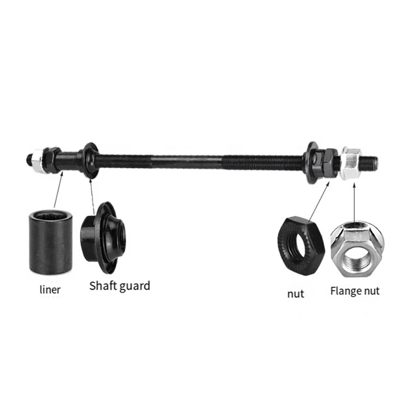 Lengthened 240mm Mountain Bike Snow Bike Fat Bicycle Hubs Rear Axle Refitted Solid Axle Rear Axle Bicycle Accessories Rich