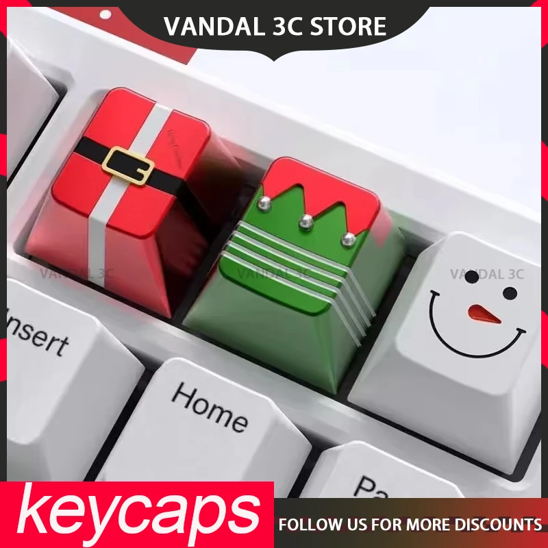 Luminkey Christmas keycaps For Mechanical Gamer Keyboard Customized Keycaps Office Gaming Keyboard Accessories Key Caps Gifts