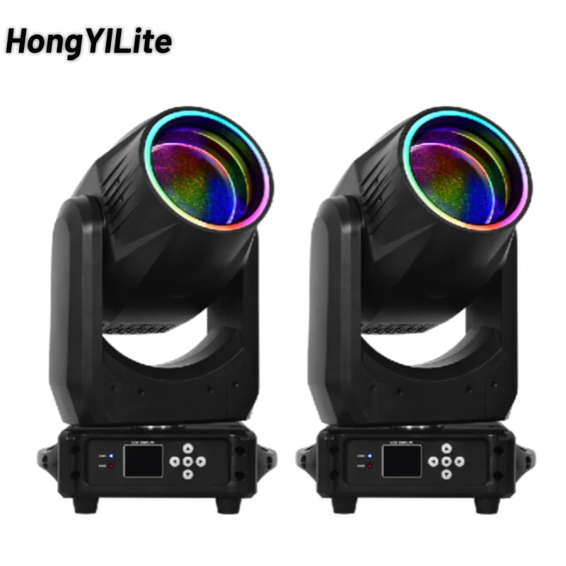

HongYiLite 2 шт./лот светодиодный светильник с подвижной головкой 200 Вт с кольцевым лучом + пятно + 18 вращающихся призмен + эффект радуги Dmx сценический светильник для дискотеки