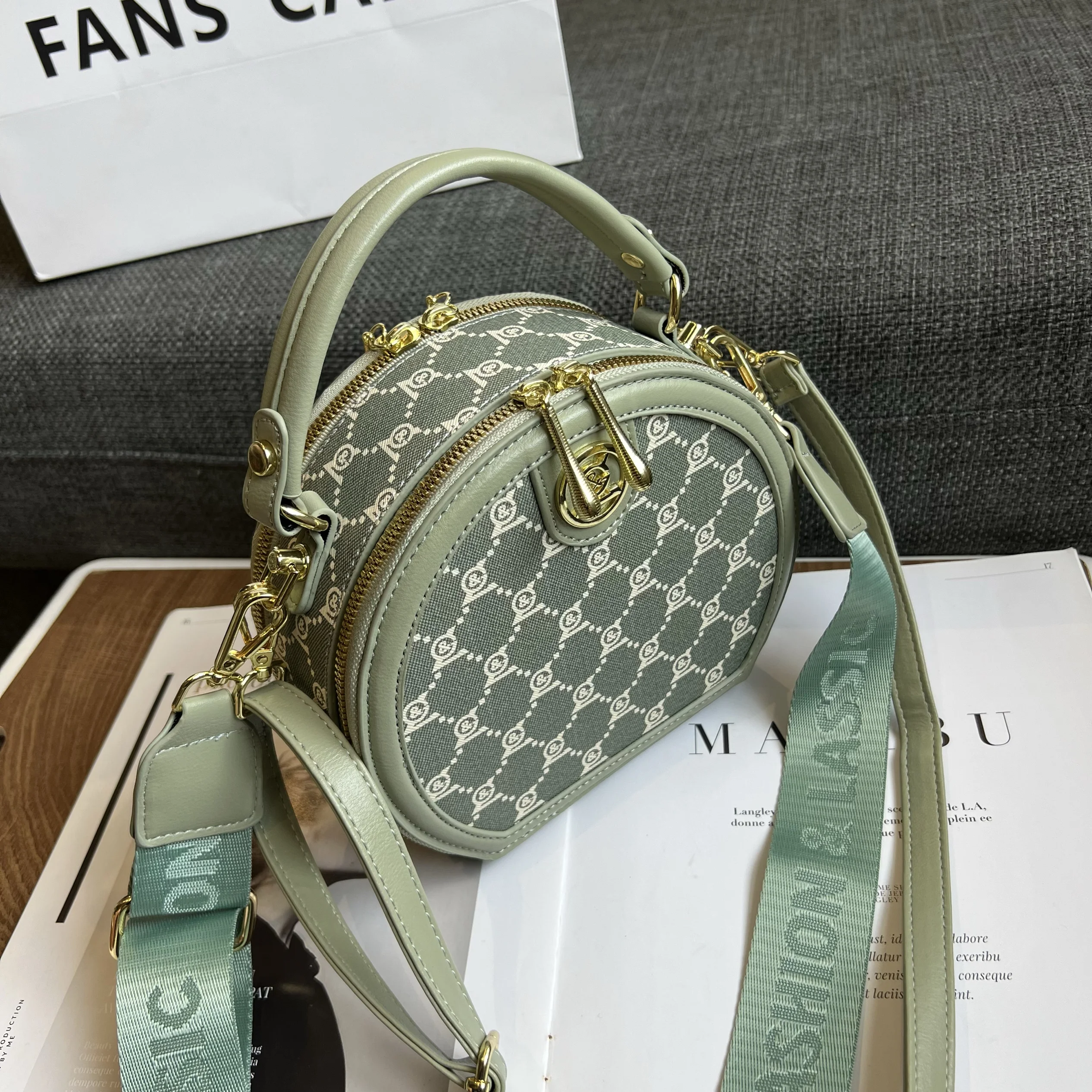 

Сводная круглая женская сумка Ele, легкая сумка через плечо с принтом Briti Sle для повседневных случаев