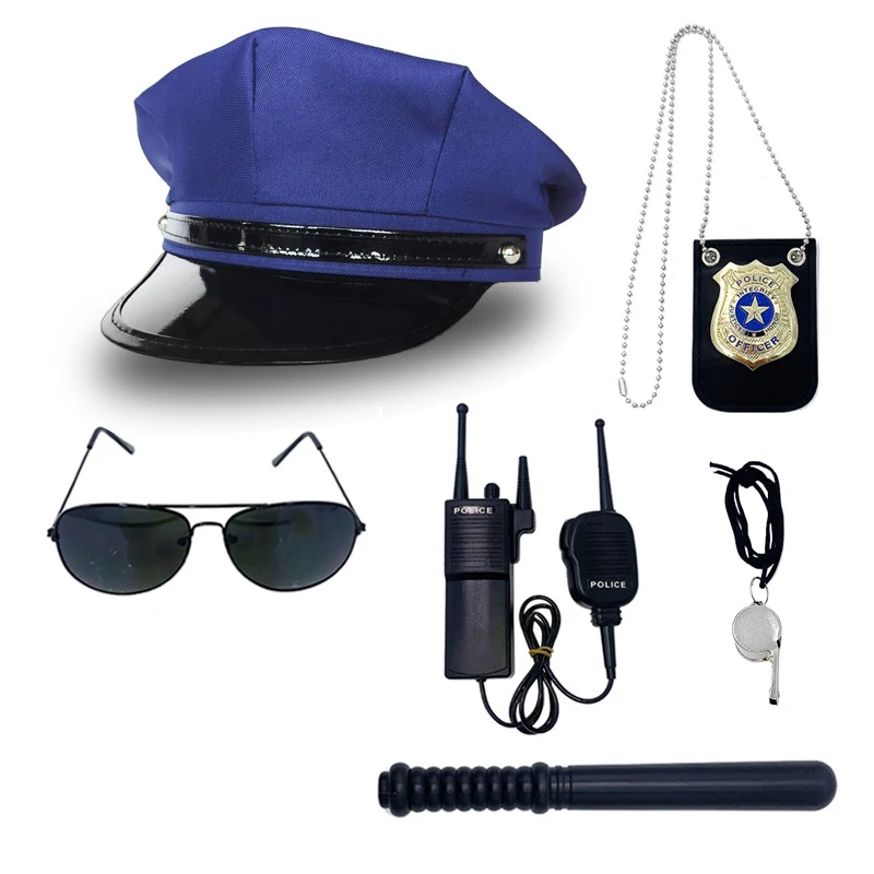 1PCS / 4-teiliges Set Erwachsene Polizei Hut Octagon Flachen Hut Cosplay Leistung Maskerade Spaß Requisiten Polizei Hut uniform Zubehör – Detail 22