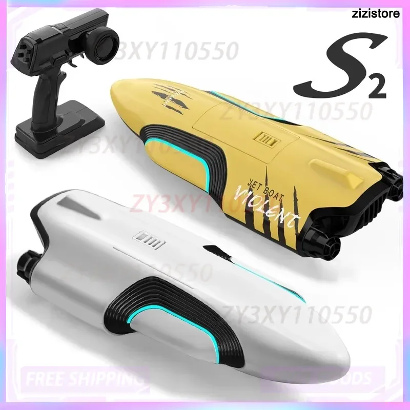 

High-Speed Rc Speedboat S2 Twin Turbo 35 Km/H Remote-Controlled Water Racing Boat With Capsizing Reset Feature Toy Model