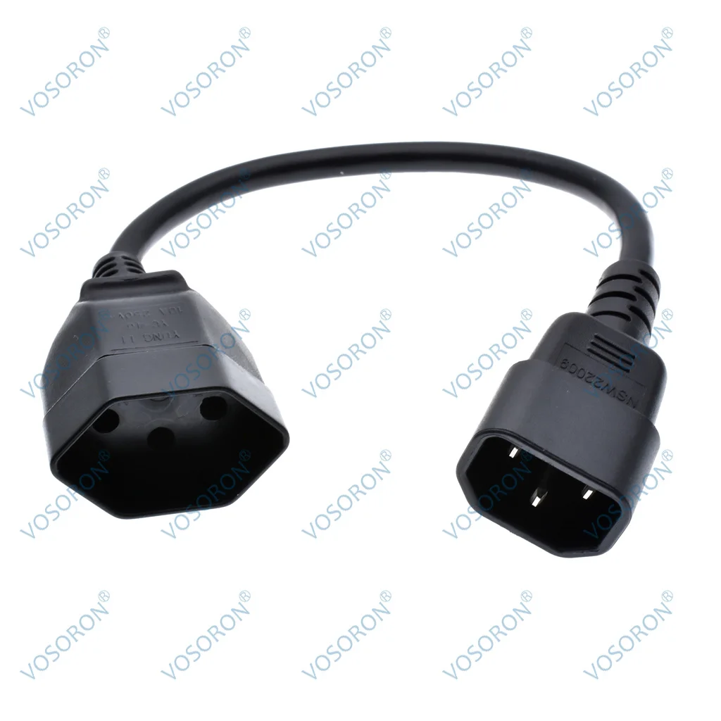 Switzerland Outlet Socket Power Cord , IEC 320 C14 Male to Swiss SEV1011 3Pin Female Socket Power Cable For UPS PDU,IT equipment