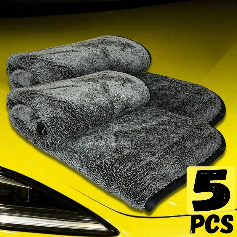 Image of Auto-Waschtücher 600GSM Premium Autopflege-Waschtuch Ultra-Saugfähiges Trockentuch Mikrofaser-Autoreinigungstuch für Detailpflege