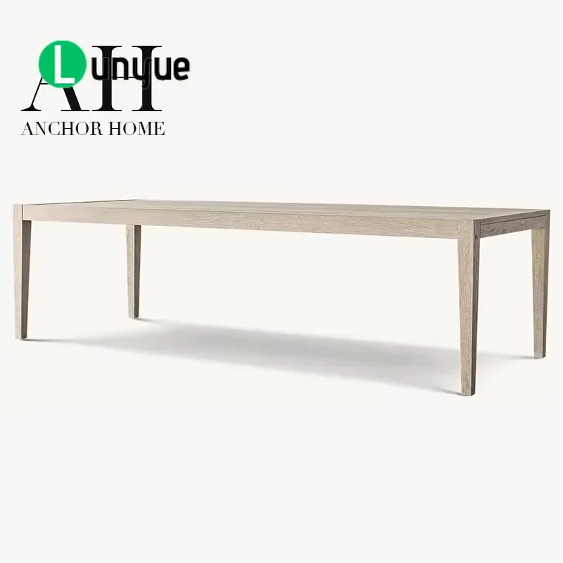 American Modern High End Oak Hardwood Dining Table Custom Size Large Capacity Luxury Kitchen Furniture For Home Dining Room