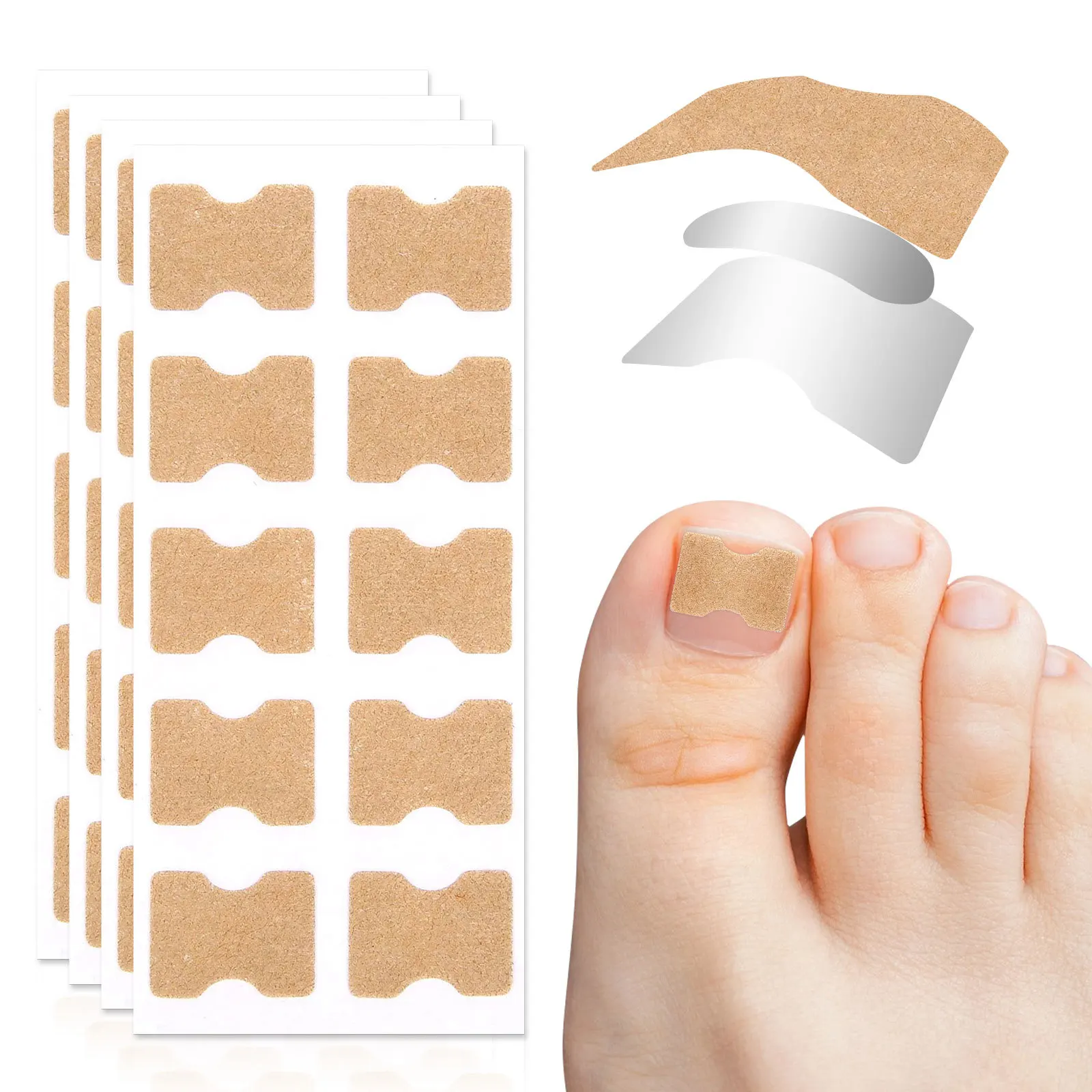 100pcs/Box Ingrown Toenail Toe Correction Stickers Nails Art Foot Patches Feet Care Paronychia Treatment Recover Pedicure Tools