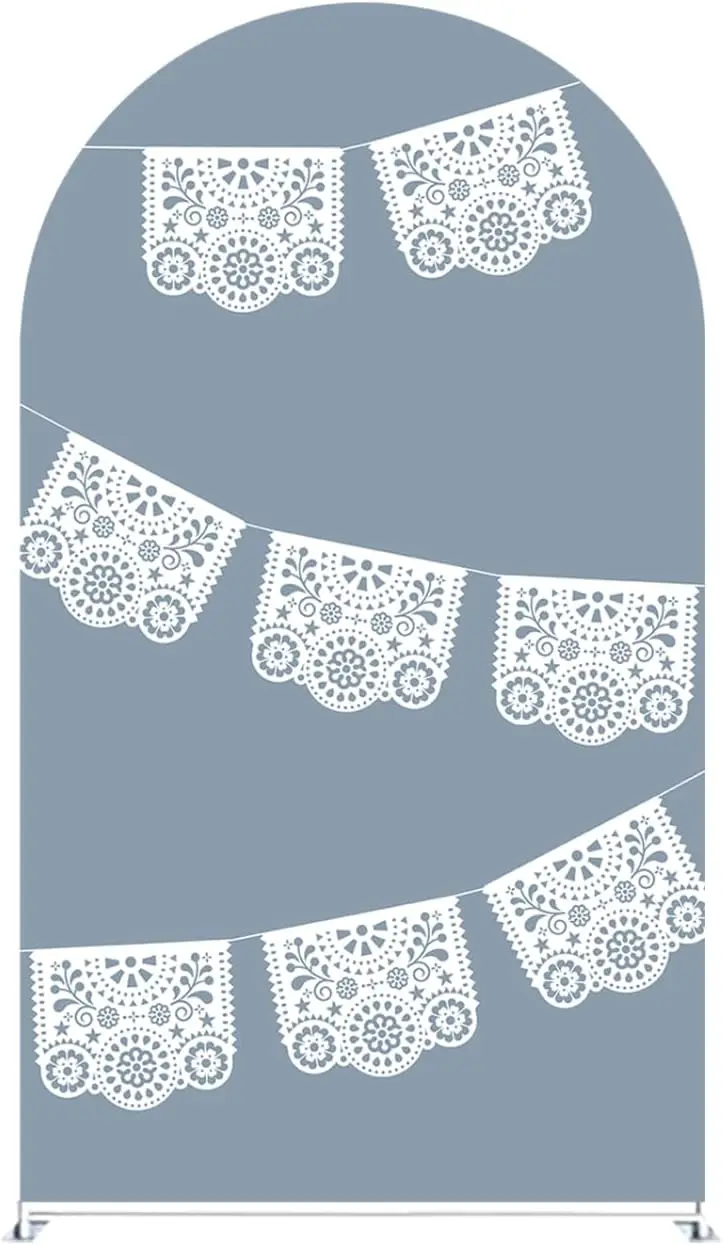 

Dusty Blue Arch Backdrop Cover for Mexican Fiesta Party Decoration Stretchy Elastic Fabric Birthday Baby Shower Baptism Wedding
