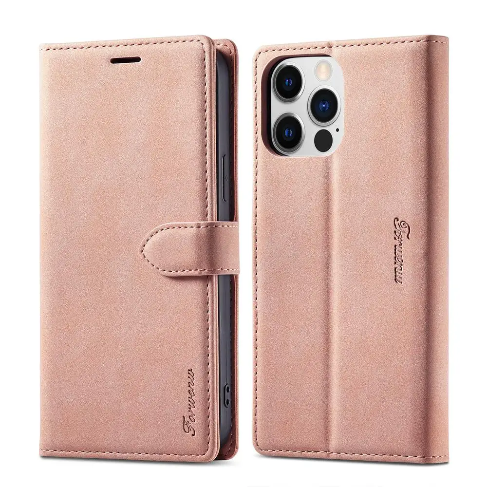حافظة جلدية مغناطيسية بلون سادة لهاتف آيفون 16 15 14 13 12 Mini 11 Pro Max XR X XS Max 6 6s 7 8 Plus محفظة بفتحات للبطاقات