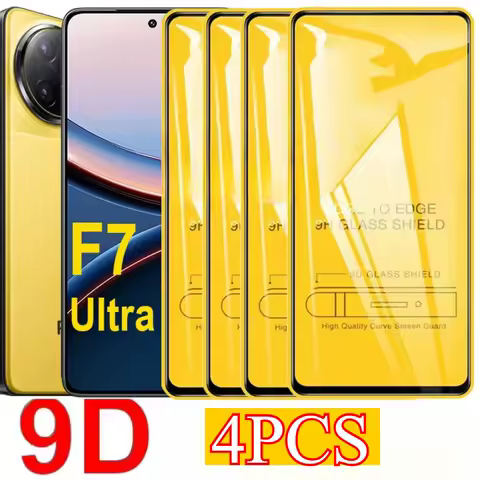 4PCS 9D Tempered Glass For POCO F7 Ultra M6 M7 X7 F6 Pro M5S Full Cover Glass For Poco X5 F5 F3 M3 M4 X3 F4 Pro Screen Protector