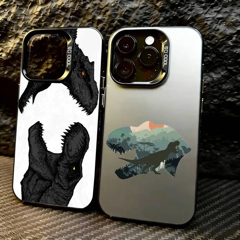 

J-Jurassic D-Dinosaur World Phone Case For iPhone 17,16,15,14,13,12,11 Plus,Pro Max,XS,Colorful Silver Black Cover