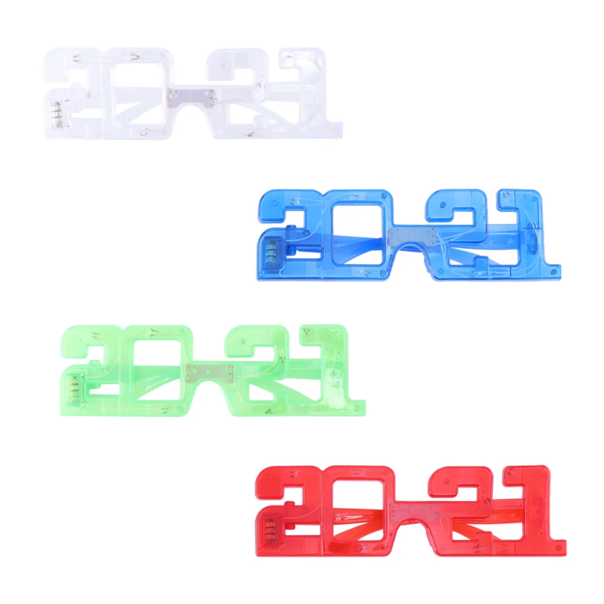 

4pcs Led Flashing Luminous Light-Up Shutter Glasses For Party Halloween Carnival Disco Adult Kids Gift Multicolor Blinking