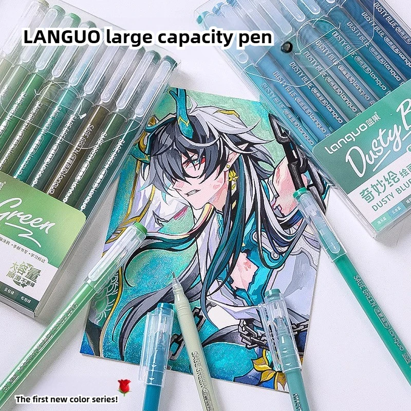 LANGUO 45/9 قطعة Morandi جل القلم مذكرات سجل القصاصات اللوحة لتقوم بها بنفسك هلام مجموعة أقلام تلوين كتاب رسم العبث القلم اللوازم المدرسية