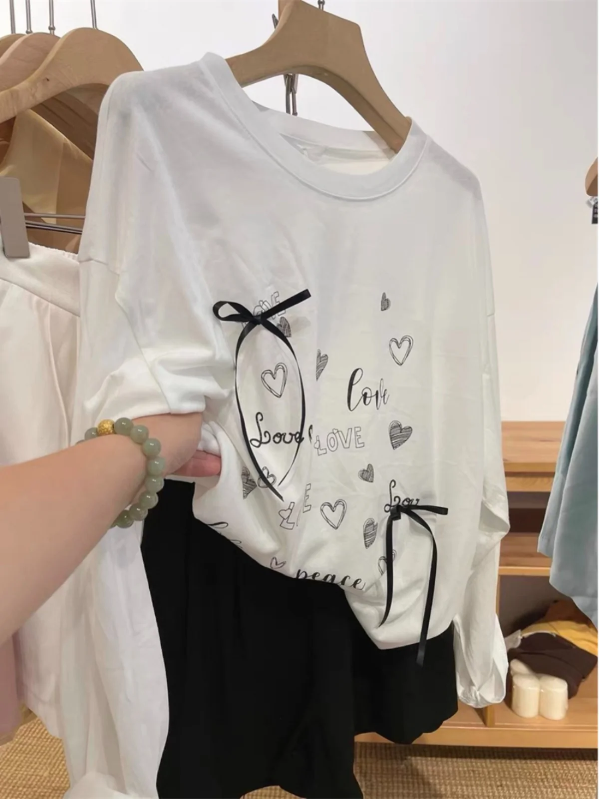 

Привлекательная женская футболка с длинным рукавом, повседневный летний топ с узлом и эффектом прозрачности, принт