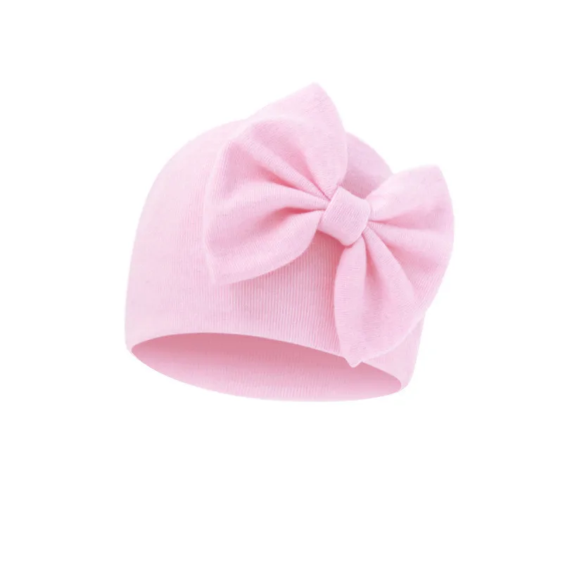 Newborn Hospital Hat Cute Soft Infant Hat for Baby Girls Soft Turban Hats Cap with Bow Nursery Beanie Baby Hats