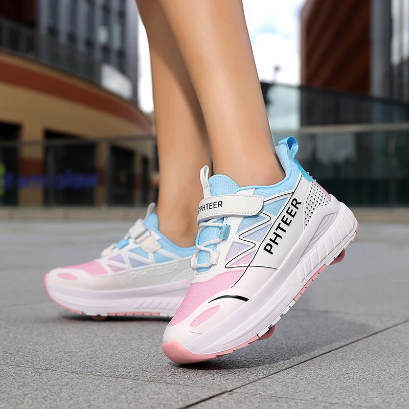 Children's Outdoor Sports Roller Skates Shoes Single Row Wheel kids Sliding Shoes four-Wheel for boys and grils