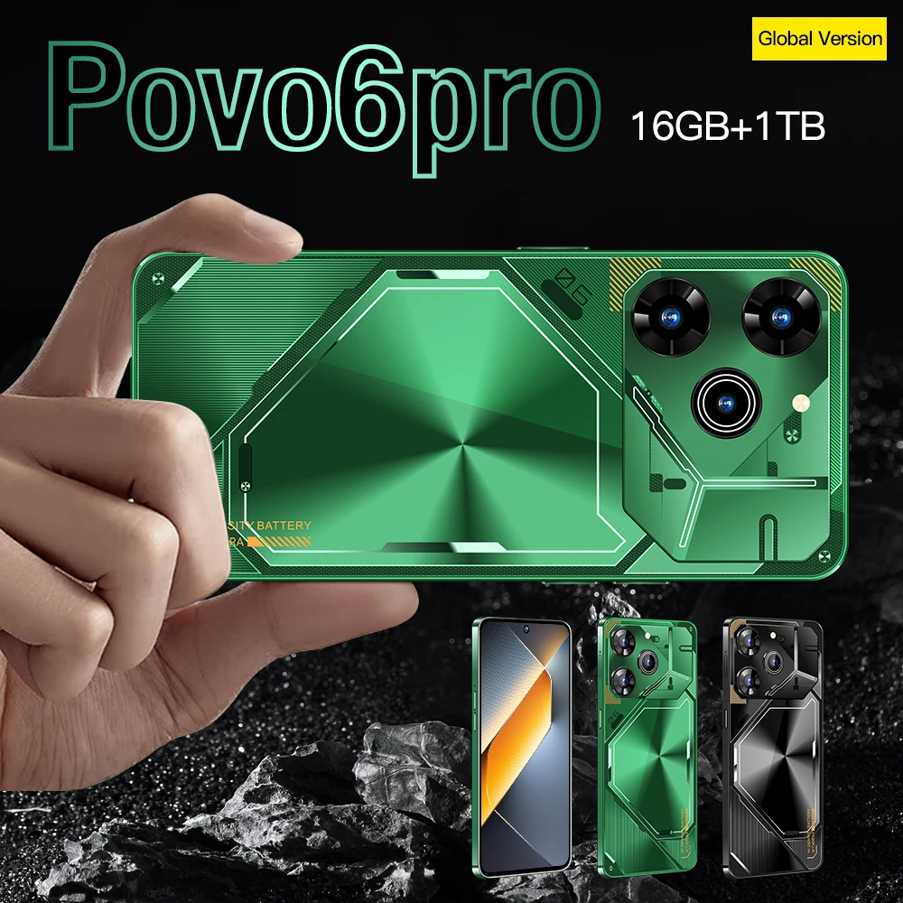 Pova 6 Pro Global Version smartphone android Dimensity 7.3HD 16G+1TB 8000mAh 50+108MP 4G/5G Network Cellphone Mobiele telefoon