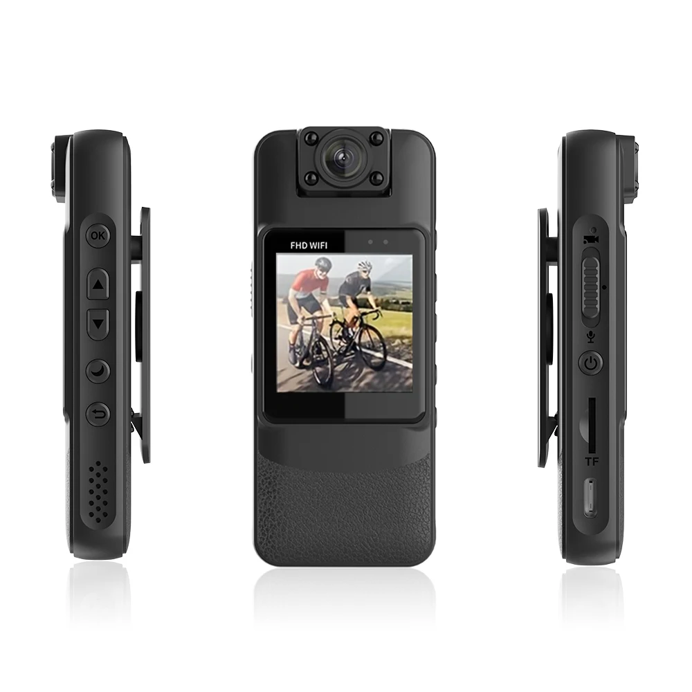 Infrared Night Vision Clip-On Body-Worn Camera 4K HD Mini WiFi Camera for Law Enforcement Recording Outdoor Activities