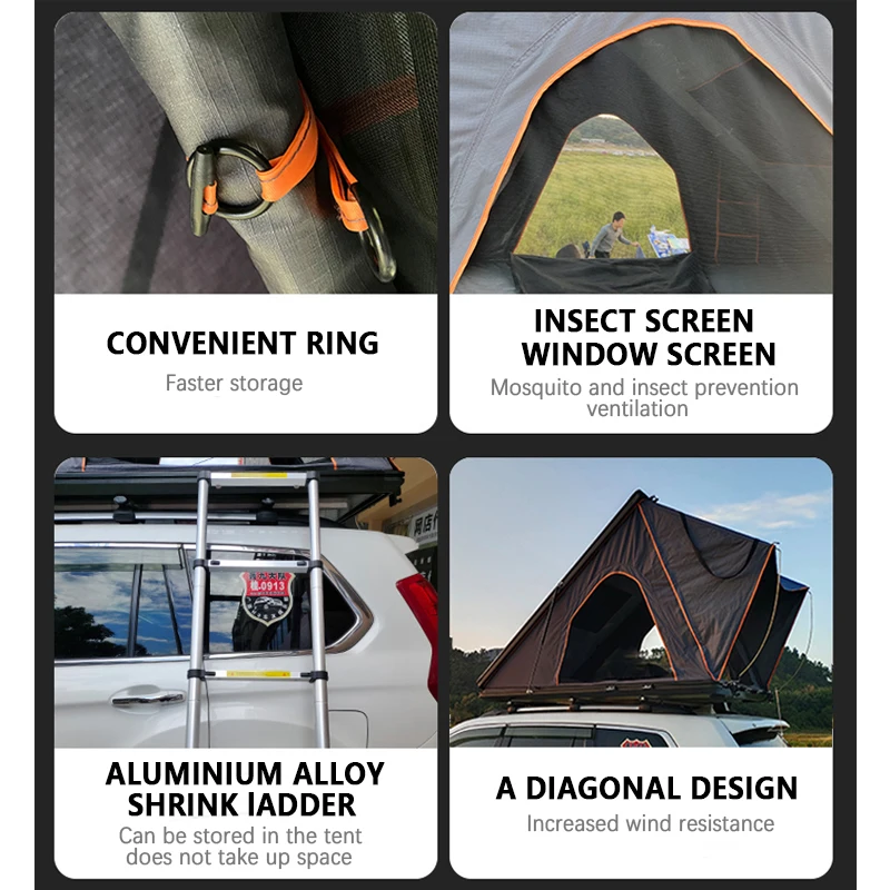 Custom Wholesale Truck Waterproof Roof Tent Folding Family Car Hard Shell RoofTop Tent Outdoor Camping