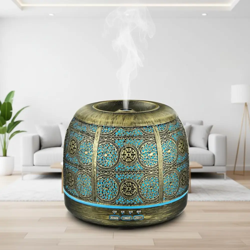 

Ультразвуковой диффузор для эфирных масел, 500 мл, для дома, металлический, с таймером распыления и подсветкой