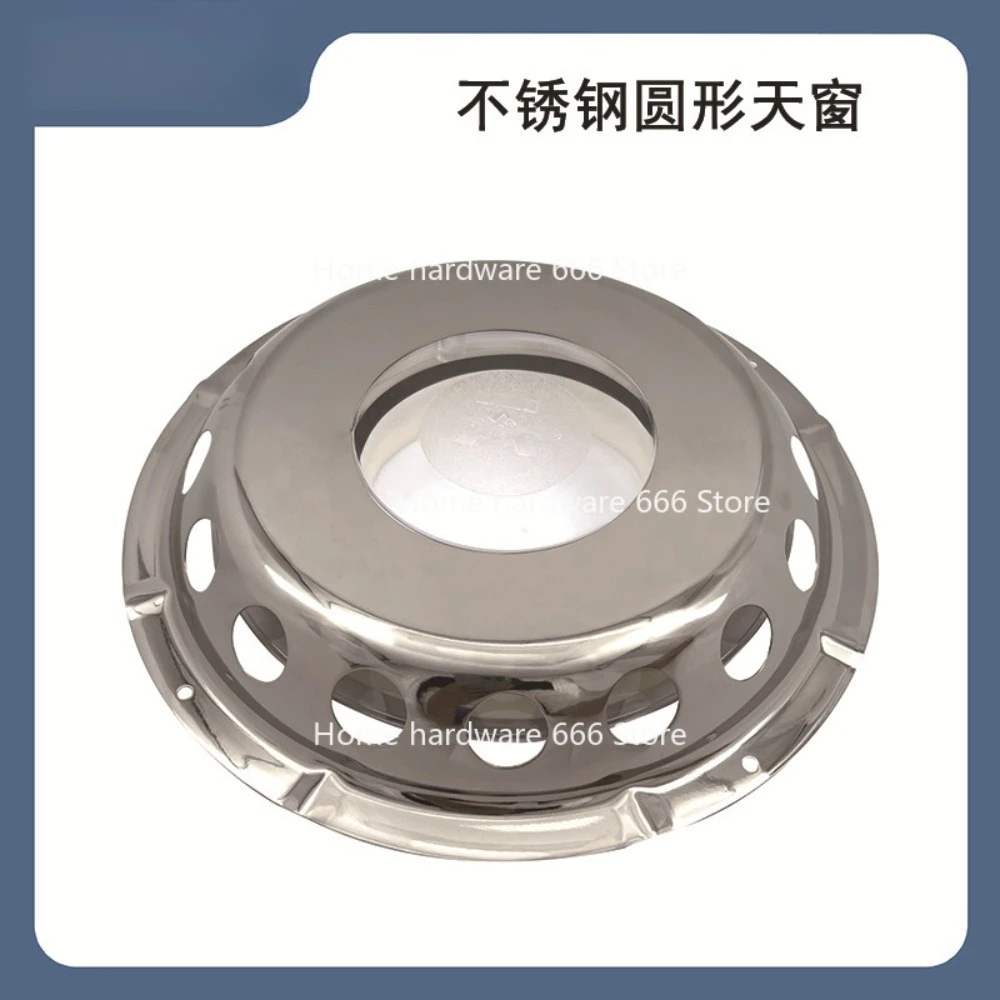 

Stainless Steel Round Skylight, Deck Ventilation Window Exhaust Window, Marine Yacht Hardware Accessories Diameter 227mm