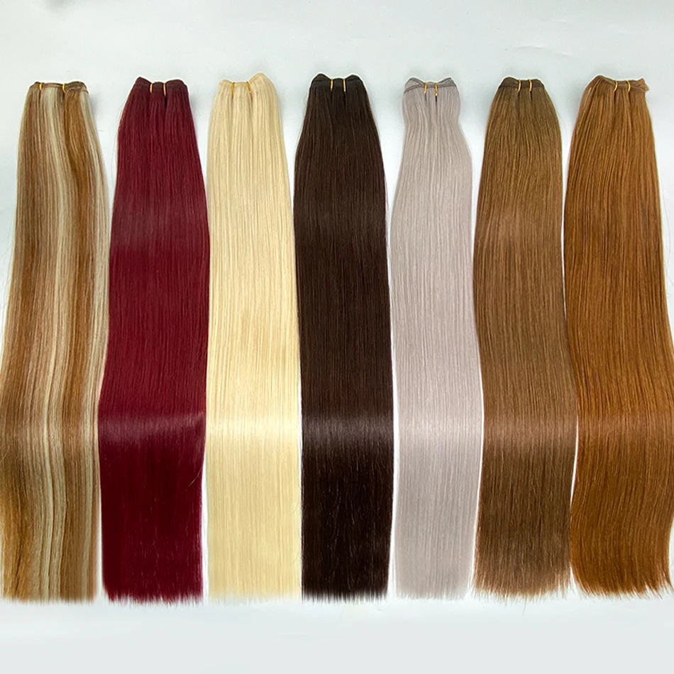 16A Human Hair Bundles Sew In Weft Extensions Straight Human Hair Weaves Brazilian Remy Straight Raw Blonde Natural Hair