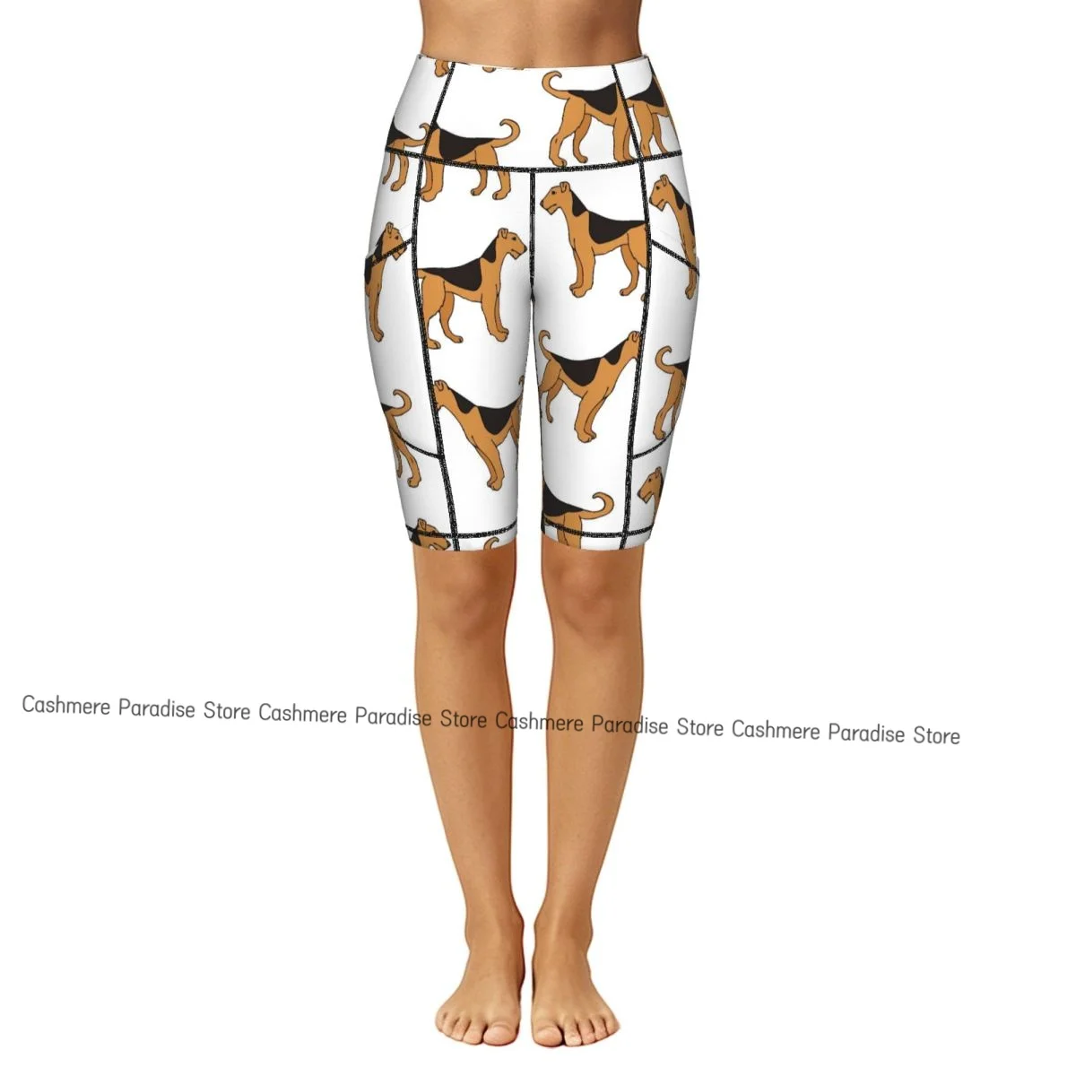 Women Pocket Sports Shorts Yoga Leggings Outdoor Wearling High Elastic Skinny Dog Shorts Running Cycling