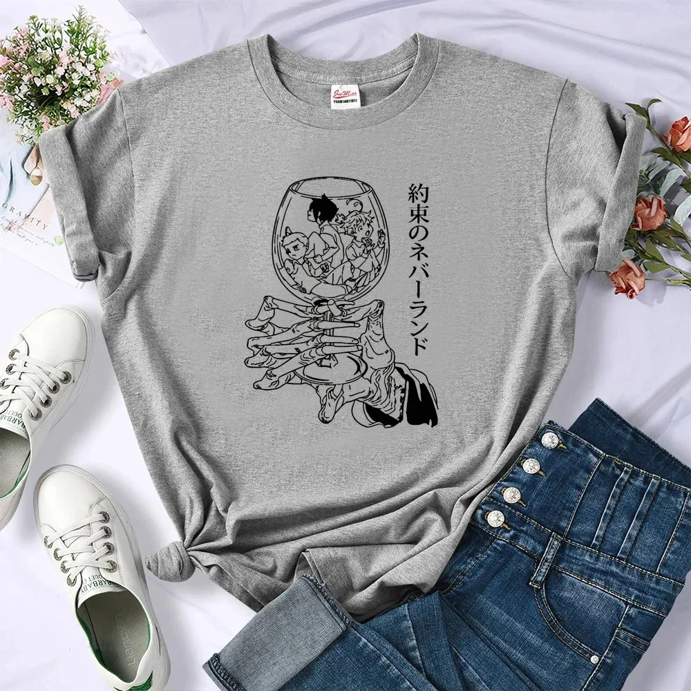 the Promised Neverland top tees female gothic cutecore aesthetic funny harajuku t shirt cute japanese 2000s Retro